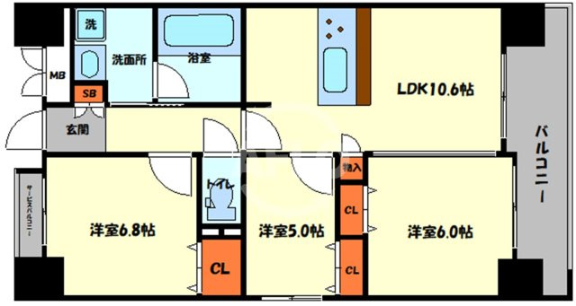 ベリー海老江　鷺洲小学校区の間取り|ベリー海老江　間取り