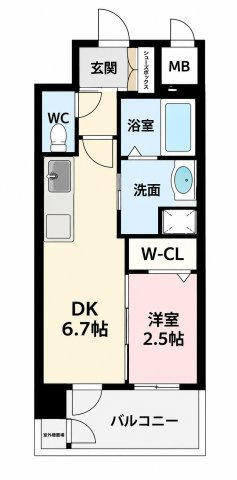 名古屋市中川区尾頭橋３丁目の賃貸マンションの間取り