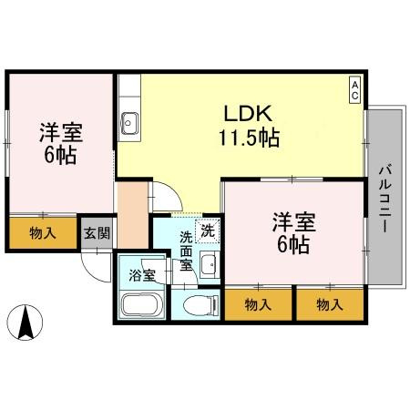 セジュール住吉Ⅱの間取り