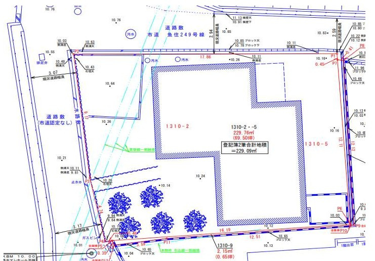 明石市魚住町金ケ崎　土地の土地図