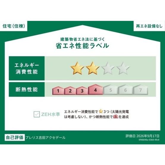 【省エネ性能ラベル】 | プレリス吉田アクセデール