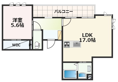 熊本市中央区新大江１丁目の賃貸マンションの間取り