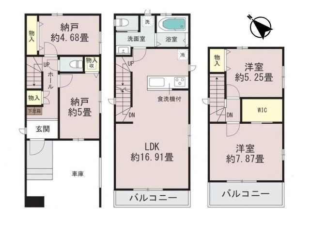 富士見市鶴瀬西3丁目3731番の間取り