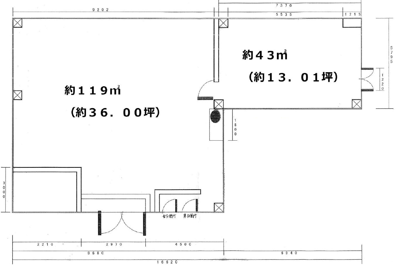 大阪市西淀川区中島２丁目貸事務所29.7万円の区画図