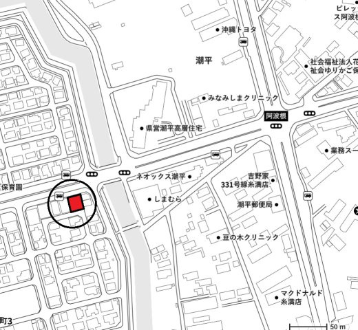 （仮）大政建創西崎店舗の地図