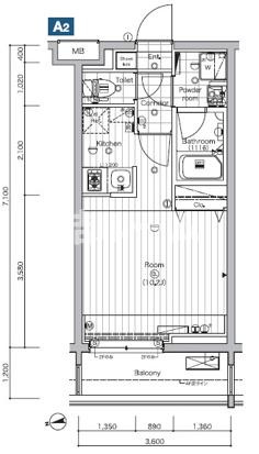 新宿区大久保１丁目の賃貸マンションの間取り