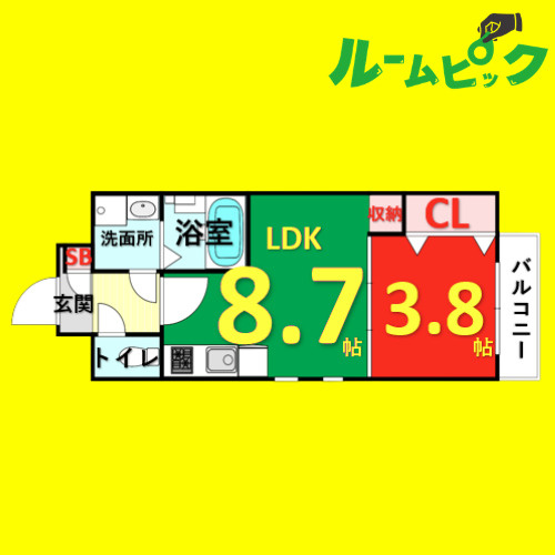naeshiro kibaco　名古屋市賃貸　仲介手数料無料の間取り