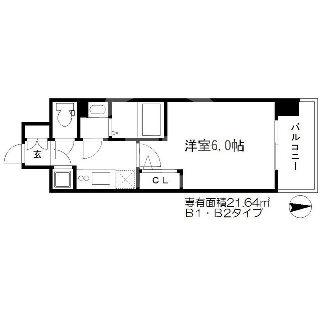 エスリード南森町の間取り|エスリード南森町　開放感のある間取り