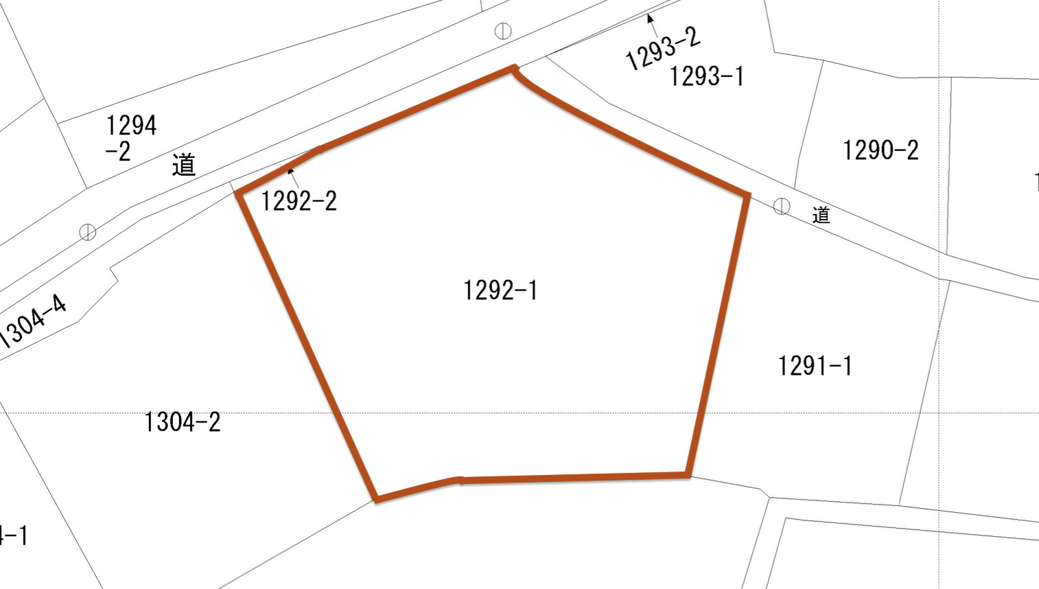 渋川市北橘町八崎1292-1の区画図