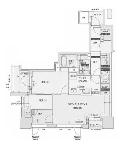 ジオタワー堺筋本町の間取り