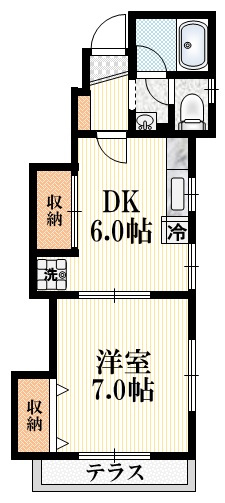 フィアー東高円寺の間取り|★収納豊富な１ＤＫタイプ★