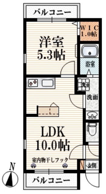 ラティフォリア市ヶ谷の間取り|★ウォークイン収納あり♪角部屋３面窓★