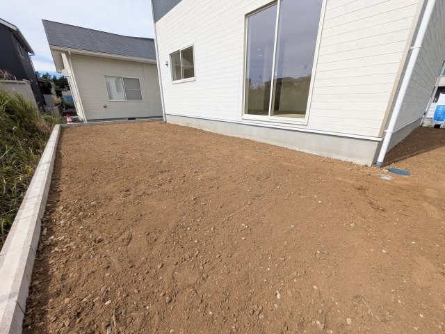 つくば市安食　第2　新築戸建ての庭|日当たりや広さを現地で体感してください。理想のガーデニングや家庭菜園を始めてみませんか。