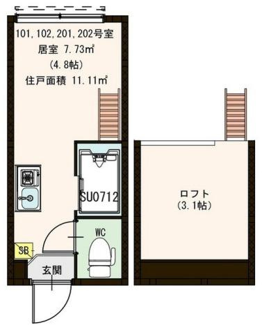 杉並区阿佐谷南２丁目のアパートの間取り