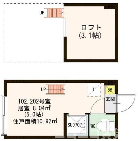 豊島区池袋本町２丁目のアパートの間取り