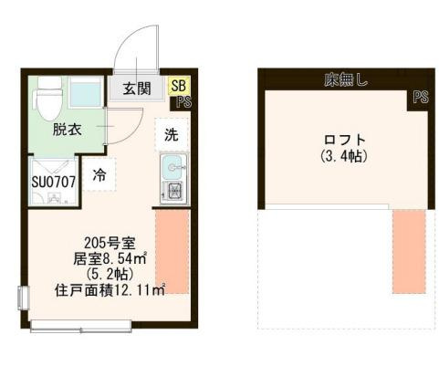 練馬区桜台５丁目のアパートの間取り