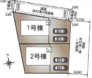 下妻市下妻丁　第4　新築戸建て　1号棟の区画図|区画図です♪