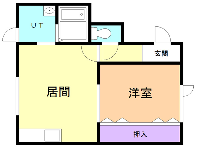 ハイツ夕陽ヶ丘の間取り