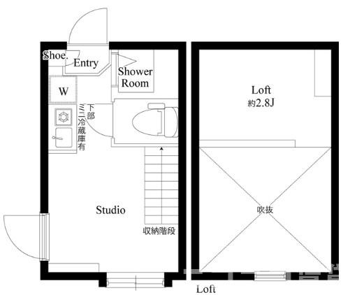 杉並区高井戸西２丁目のアパートの間取り