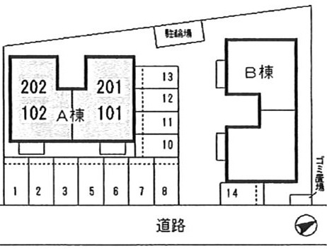 グリーンパーク　駐車場区画７の区画図