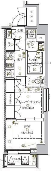 港区南麻布２丁目の賃貸マンションの間取り