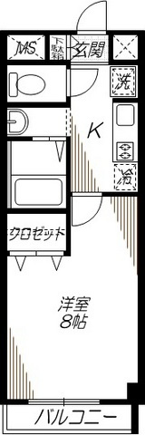 ベルメゾン大井の間取り|★洋室８．１帖：K３．０帖★