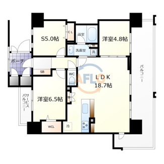 【間取り】 | ミラージュパレス四天王寺夕陽丘　五条小学校区 | ミラージュパレス四天王寺夕陽丘　間取り