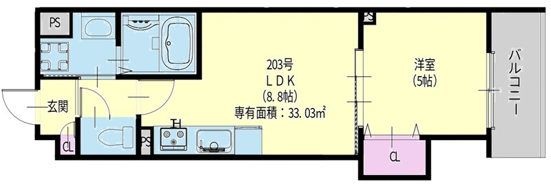 クリエオーレ新堂Ⅰの間取り