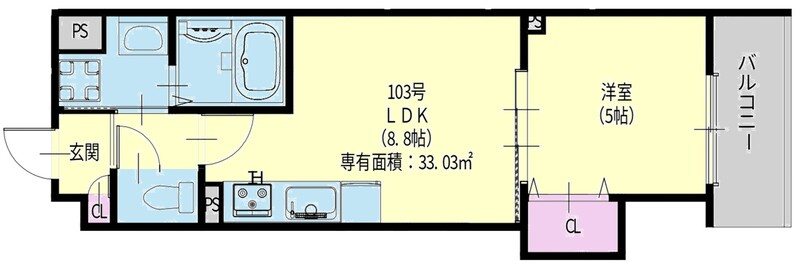 クリエオーレ新堂Ⅰの間取り