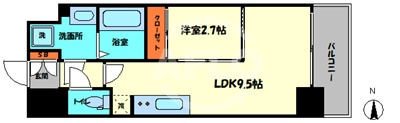セレーノ南森町の間取り|セレーノ南森町　開放感のある間取り