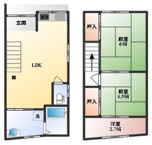 箕面市西小路４丁目の店舗事務所の間取り