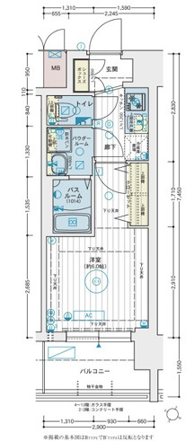 神戸市中央区脇浜町３丁目の賃貸マンションの間取り