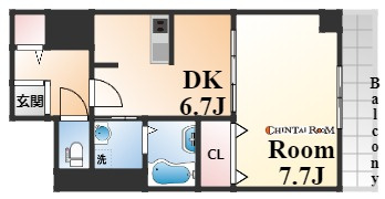 神戸市東灘区住吉宮町７丁目の賃貸マンションの間取り