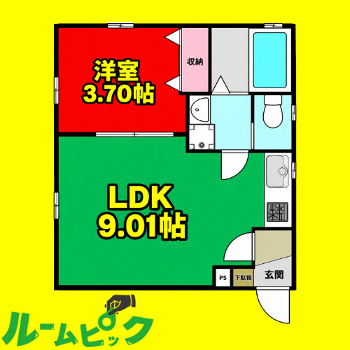 ピアチェーレ名駅　名古屋市賃貸　仲介手数料無料の間取り