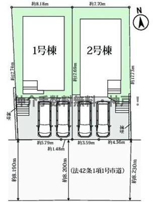 【区画図】 | 神戸市須磨区北落合5 丁目　新築戸建2号棟　仲介手数料無料！ | 須磨区北落合5 　新築2号棟　仲介手数料無料！