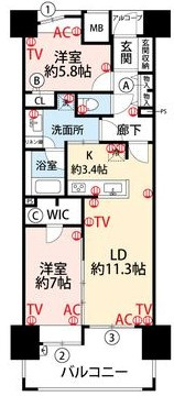 ライオンズ六ッ門サンリヤンタワーの間取り|使い勝手の良い間取りです♪