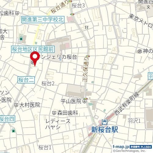 Ｋａｋｕｒｅｇａ桜台の地図
