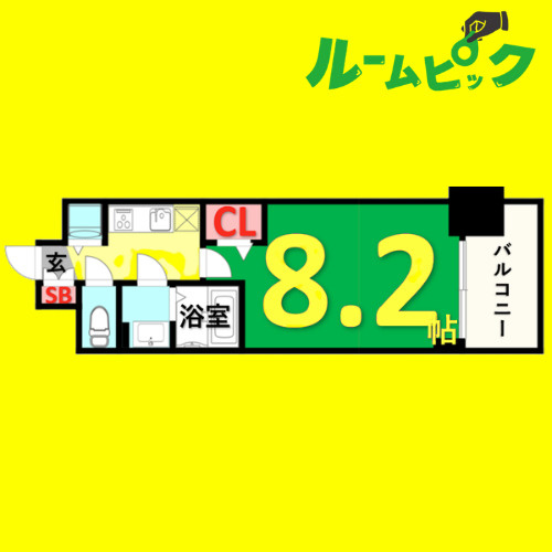 プレサンスジェネ千種内山Ⅱ　名古屋市賃貸　仲介手数料無料の間取り