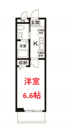 【間取り】 | パルトネール戸越 | 洋室6.6帖です