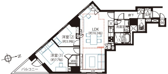ヴィア・シテラ新宿の間取り