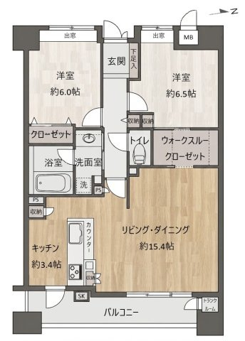 アーバンビュー白島コンフォートパークの間取り|整った空間を維持できる、暮らしに寄り添う収納を完備。