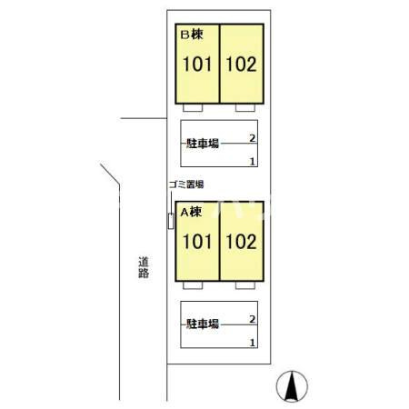 コリーヌ A棟の区画図
