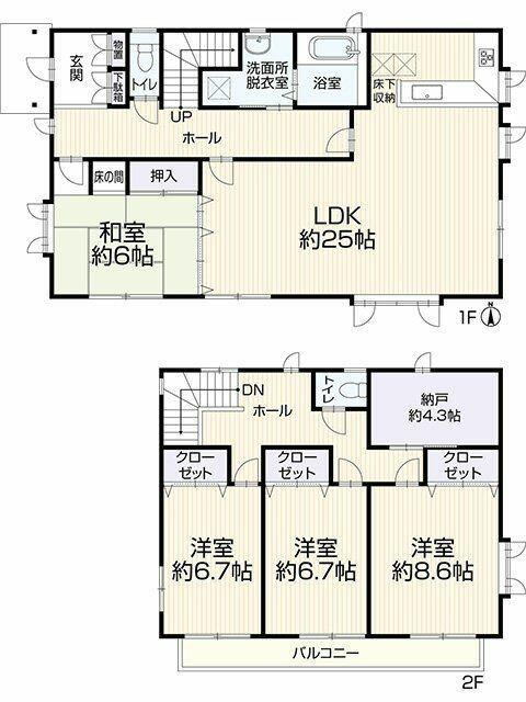 宇都宮市新富町　4ＳＬＤＫ　中古住宅の間取り|間取り