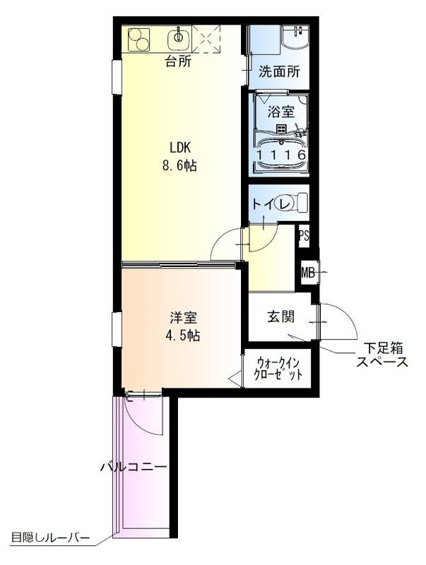 フジパレス駒川中野Ⅵ番館の間取り