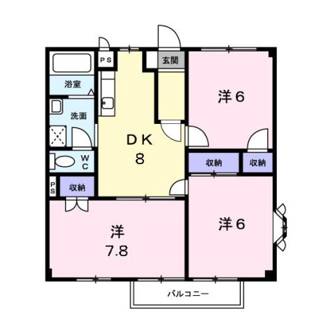 シャンパ－ニュ１番館の間取り