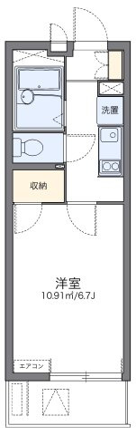 レオパレスパレス中田の間取り