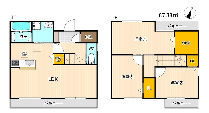 リュエルクール　C棟の間取り