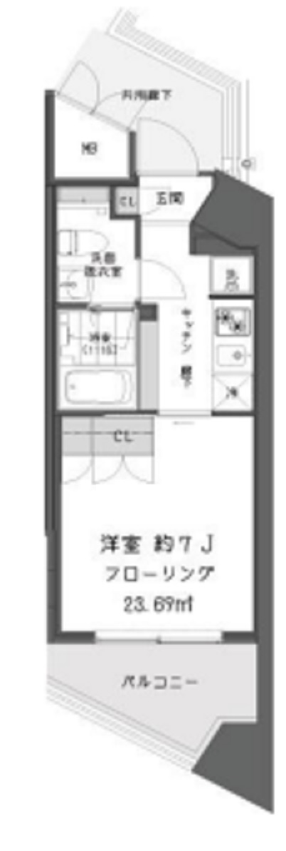 ガーデン蒲田の間取り|洋室7帖！バストイレ別別独立洗面台付
