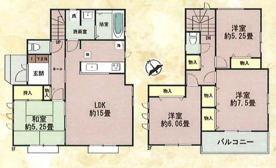 全7区画　特急停車駅徒歩９分　二見町東二見　D号棟　新築戸建の間取り