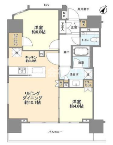 中央区東日本橋１丁目の賃貸マンションの間取り